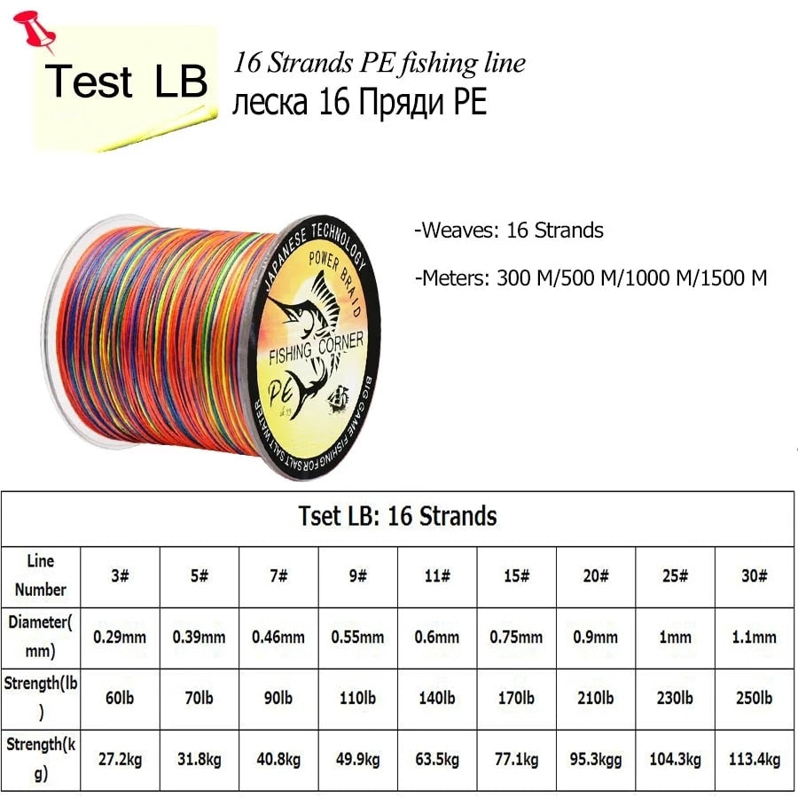 Braided Fishing Line Multicolor