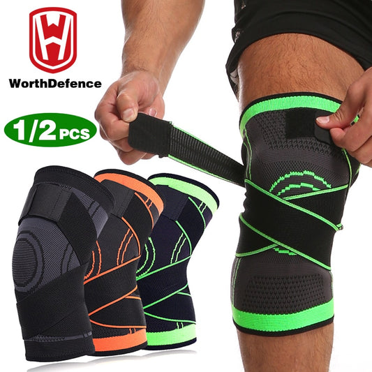 Worthdefence 1/2 PCS Knee Pads Braces Sports Support Kneepad Men Women